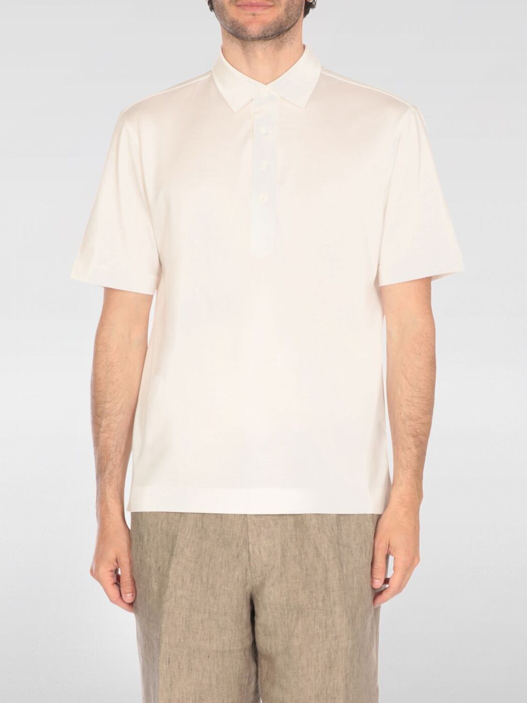 ˥ ZEGNA ݥ  ۥ磻 Polo shirts UB386A5B774 White  ̵ åԥ̵ 2025SS gi