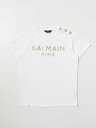 バルマン BALMAIN ロングスリーブTシャツ Tシャツ ガールズ Long sleeve t-shirts BS8A01Z0057 Yellow Cream 関税 送料無料 ラッピング無料 2023SS gi