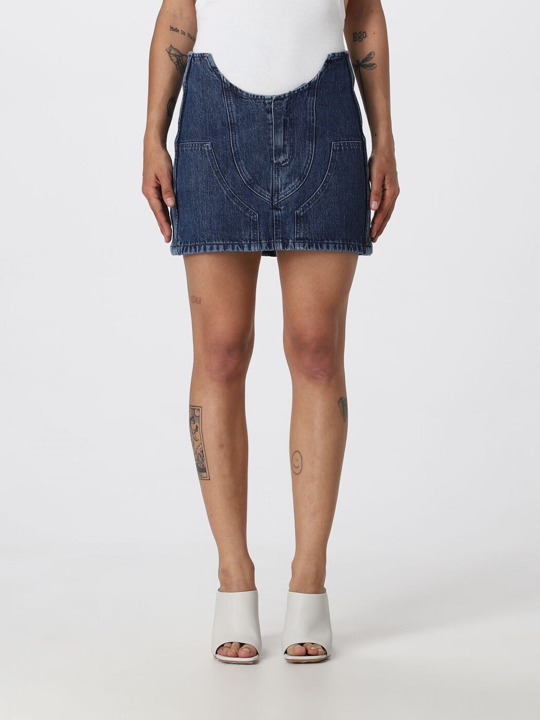 եۥ磻 OFF WHITE  ǥ ֥롼 Skirts OWYF019S23DEN001 Blue  ̵ ...