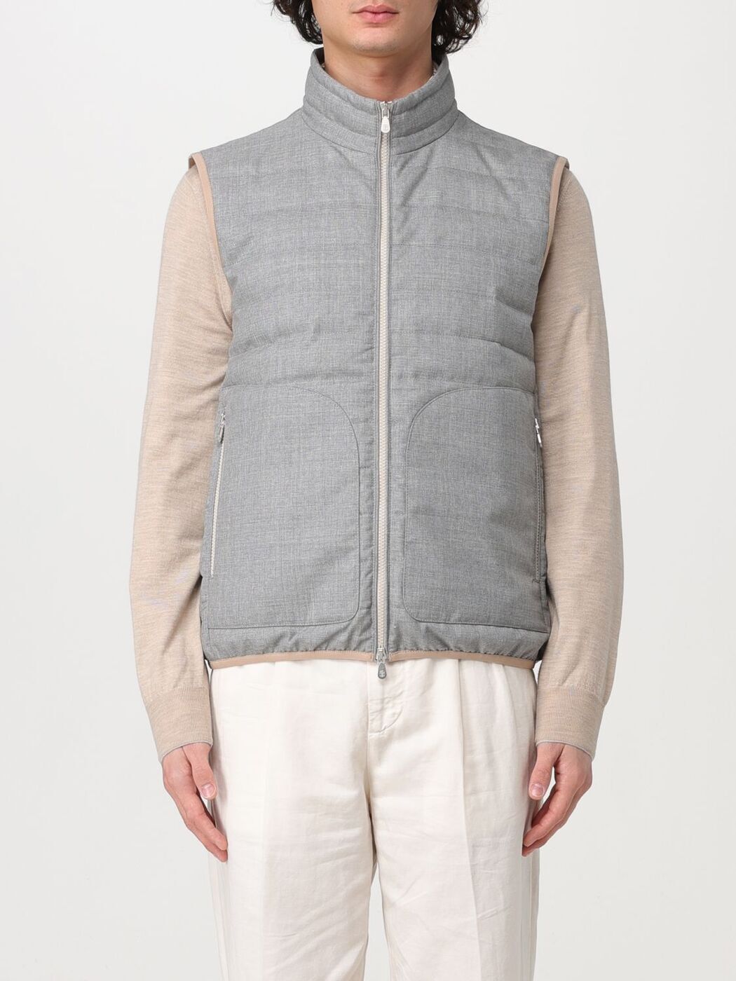 BRUNELLO CUCINELLI ブルネロ クチネリ グレー Grey ベスト メンズ 春夏2024 MB4071913 【関税・送料無料】【ラッピング無料】 gi