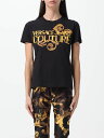 【1000円OFFクーポン配布中!!】 ヴェルサーチェ・ジーンズ・クチュール VERSACE JEANS COUTURE ポロシャツ Tシャツ レディース ブラック T-shirts and polo shirts 76HAHG00CJ00G Black 関税 送料無料 ラッピング無料 2024SS gi