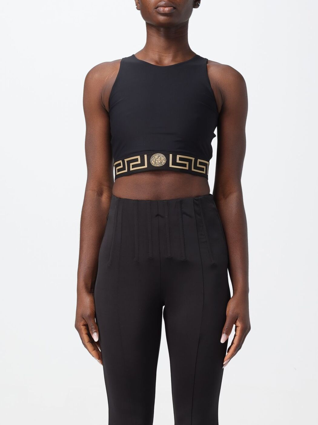 【土日限定クーポン配布中！】 VERSACE ヴェルサーチ ブラック Black トップス レディース 春夏2024 10107831A06229 【関税・送料無料】【ラッピング無料】 gi