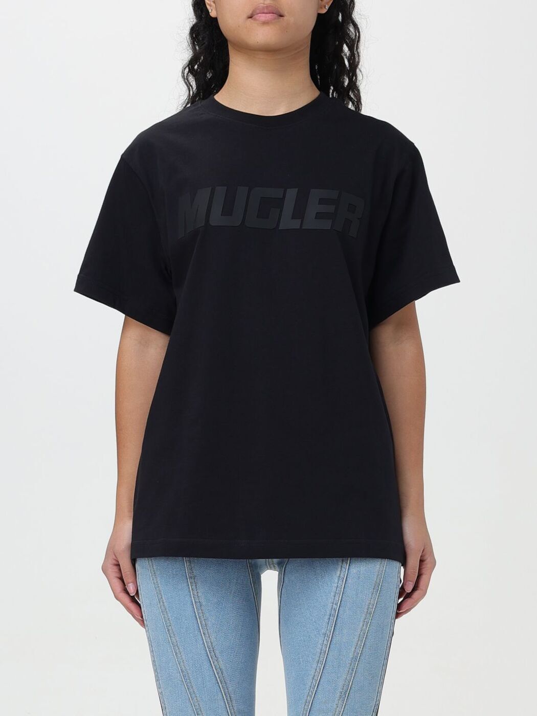 【土日限定クーポン配布中！】 MUGLER ミュグレー ブラック Black Tシャツ レディース 春夏2024 24P3TS0099D284 【関税・送料無料】【ラッピング無料】 gi