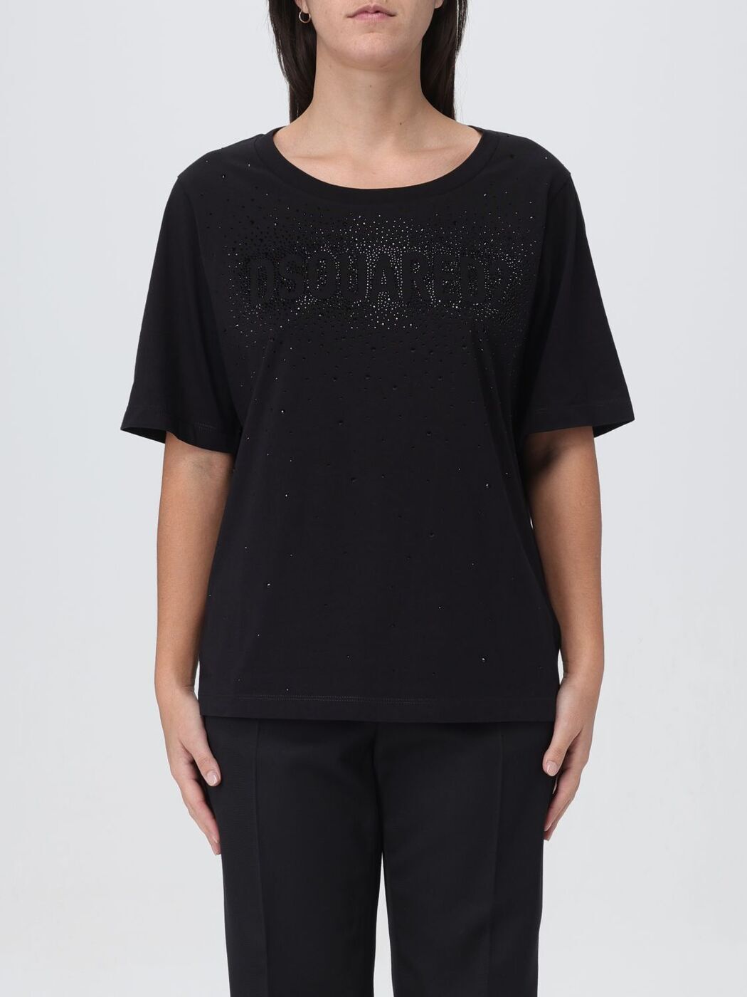 【土日限定クーポン配布中！】 DSQUARED2 ディースクエアード ブラック Black Tシャツ レディース 春夏2024 S72GD0531S24662 【関税・送料無料】【ラッピング無料】 gi