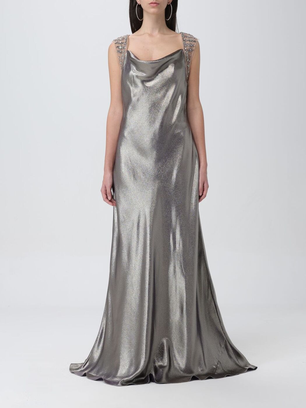 【土日限定クーポン配布中！】 ALBERTA FERRETTI アルベルタ フェレッティ シルバー Silver ドレス レディース 春夏2024 04211633 【関税・送料無料】【ラッピング無料】 gi