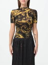 【1000円OFFクーポン配布中!!】 ヴェルサーチェ・ジーンズ・クチュール VERSACE JEANS COUTURE Tシャツ トップス レディース ブラック T-shirts and tops 76HAFMN8CMN45 Black 関税 送料無料 ラッピング無料 2024SS gi