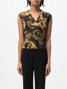 【1000円OFFクーポン配布中!!】 ヴェルサーチェ・ジーンズ・クチュール VERSACE JEANS COUTURE Tシャツ トップス レディース ブラック T-shirts and tops 76HAFM20CMN45 Black 関税 送料無料 ラッピング無料 2024SS gi