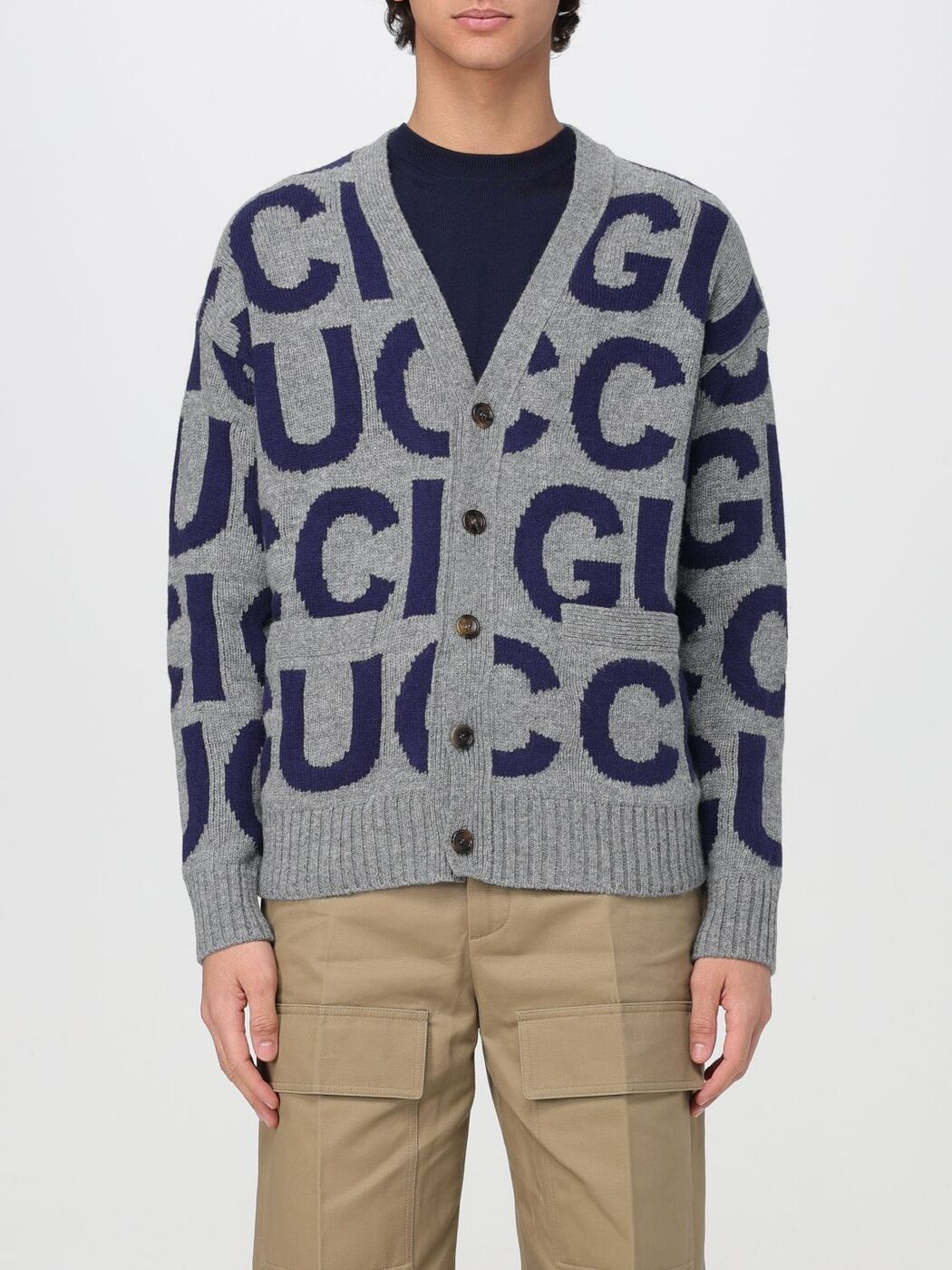 GUCCI グッチ グレー Grey ニットウェア メンズ 春夏2024 771707XKDLV 【関税・送料無料】【ラッピング無料】 gi