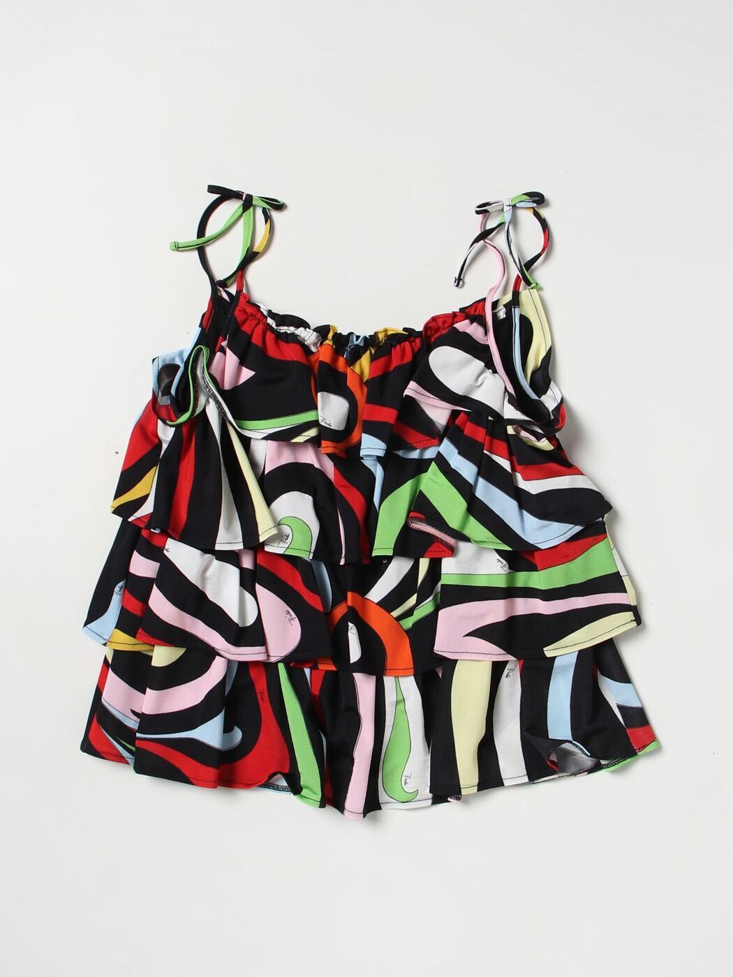 【楽天スーパーSALE!!15000円以上1000円OFFクーポン対象】 EMILIO PUCCI JUNIOR エミリオ プッチジュニア ブラック Black トップス ガールズ 春夏2023 PS5A82J0278 【関税・送料無料】【ラッピ…