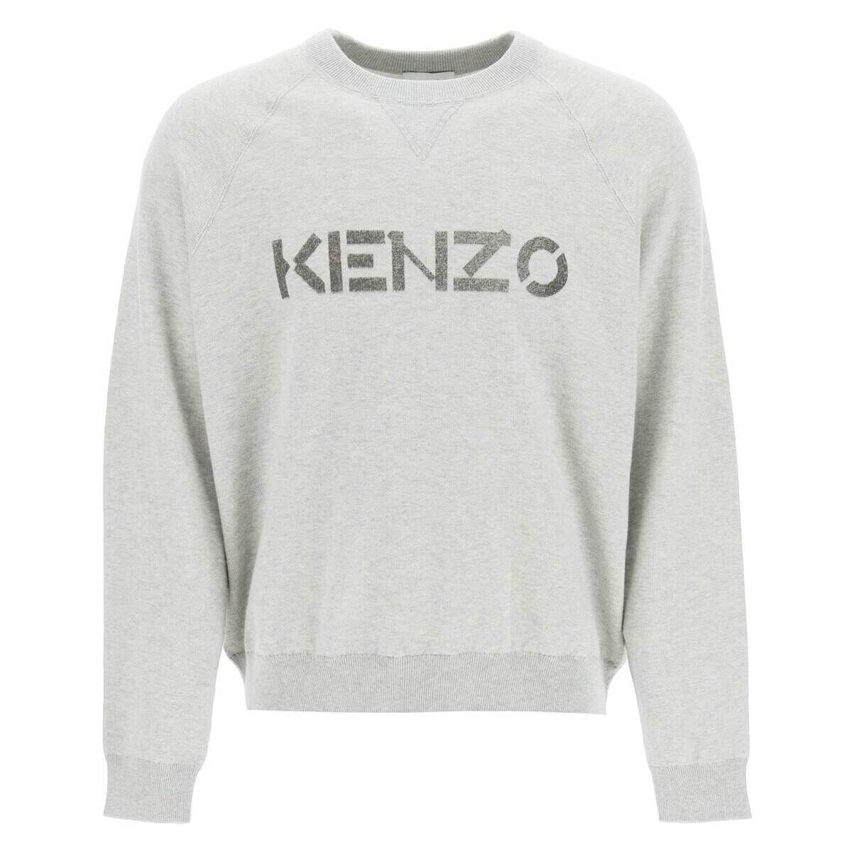 【楽天スーパーSALE対象商品】【2000円OFF!!】 KENZO ケンゾー Grigio Kenzo logo intarsia sweater トレーナー メンズ 秋冬2021 FB65PU6333LB ik