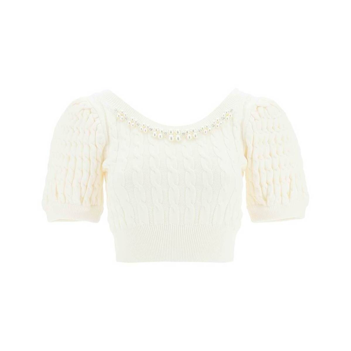 SIMONE ROCHA シモーネロシャ Bianco Simone rocha knit cropped top with beads トップス レディース 秋冬2022 HMK21CB 0624 【関税・送料無料】【ラッピング無料】 ikのサムネイル