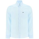 ラコステ 【15,000円以上1,000円OFF!!】 LACOSTE ラコステ ブルー Celeste Lacoste light linen shirt シャツ メンズ 秋冬2023 CH5692 LQ 【関税・送料無料】【ラッピング無料】 ik