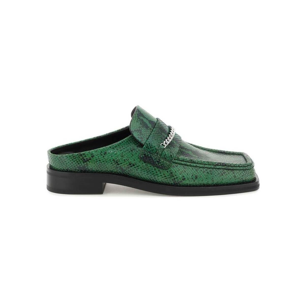 MARTINE ROSE マーティン ローズ グリーン Verde Martine rose piton-embossed leather loafers mules ローファー メンズ 春夏2023 CMRSS231025LSM 【関税・送料無料】【ラッピング無料】 ik