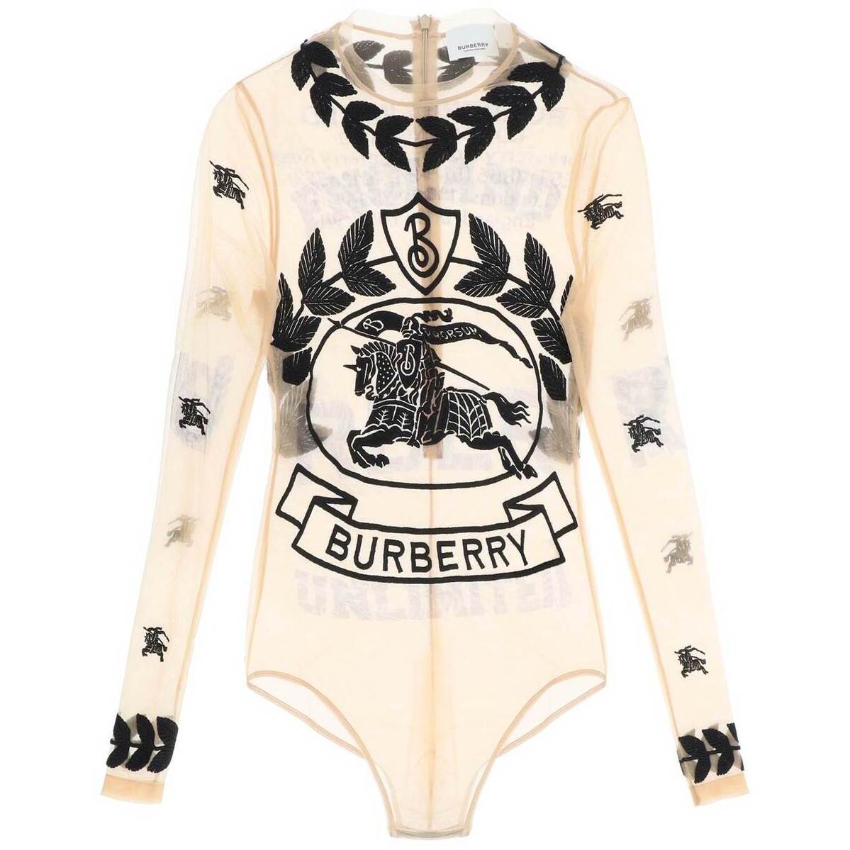 BURBERRY СХ꡼ ١ Beige Burberry stretch tulle bodysuit ȥåץ ǥ 2023 8062190 ڴǡ̵ۡڥåԥ̵ ik