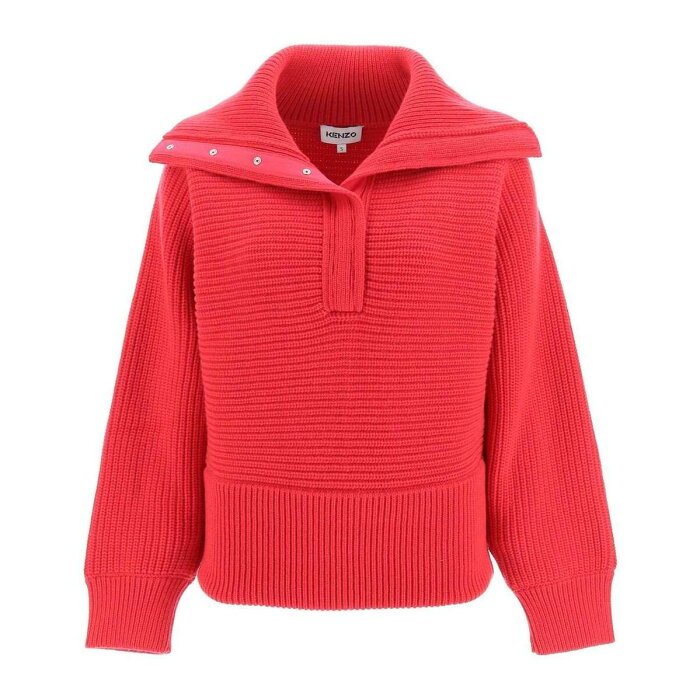 【楽天スーパーSALE対象商品】【2000円OFF!!】 KENZO ケンゾー Fuxia Kenzo high neck sweater トレーナー レディース 秋冬2021 FB62WPU483RD ik