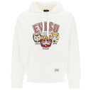 EVISU エビス ホワイト Bianco Evisu hoodie with embroidery and print トレーナー メンズ 春夏2023 2ESHTM3SW377RXCT 【関税 送料無料】【ラッピング無料】 ik