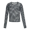 RAF SIMONS ラフ シモンズ グレー Grigio Raf simons long sleeve fishnet knit t-shirt Tシャツ メンズ 春夏2023 231 M136 【関税・送料無料】【ラッピング無料】 ik