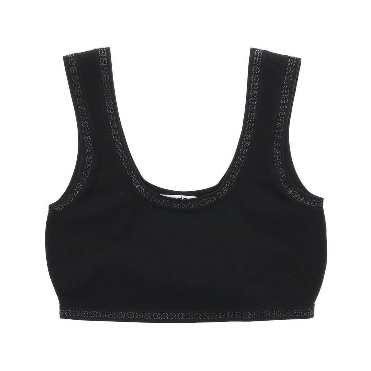 ALEXANDER WANG アレキサンダーワン ブラック Nero Alexander wang sports bra with crystal-studded logo trims アンダーウェア レディース 秋冬2023 1KC3231018 【関税・送料無料】【ラッピング無料】 ik