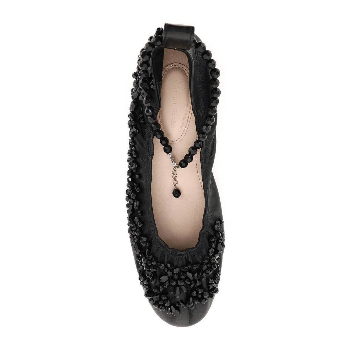 SIMONE ROCHA シモーネロシャ Nero Simone rocha embellished ballerina with ankle strap フラットシューズ レディース 春夏2022 RMP12TB 0766 【関税・送料無料】【ラッピング無料】 ik