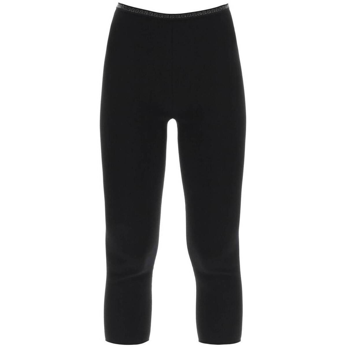 ALEXANDER WANG アレキサンダーワン ブラック Nero Alexander wang cropped leggings with crystal-studded logoed band アンダーウェア レディース 秋冬2023 1KC3234024 【関税・送料無料】【ラッピング無料】 ik