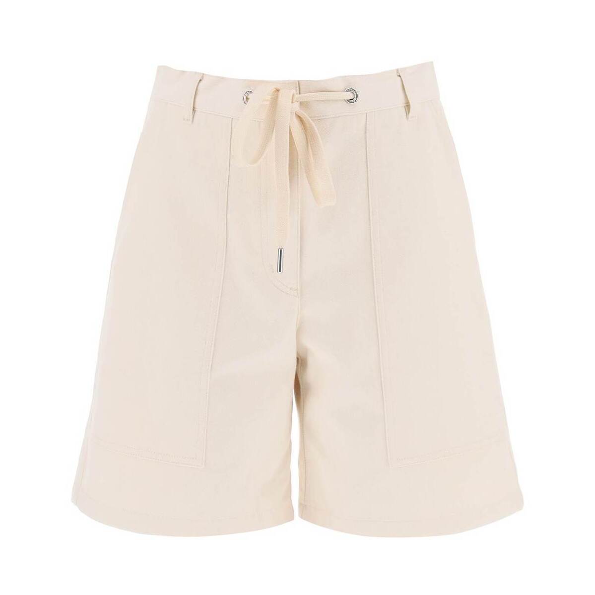 MONCLER モンクレール ベージュ Beige Moncler basic cotton drill shorts ショーツ レディース 秋冬2023 2B000 05 596IT 【関税・送料無料】【ラッピング無料】 ik