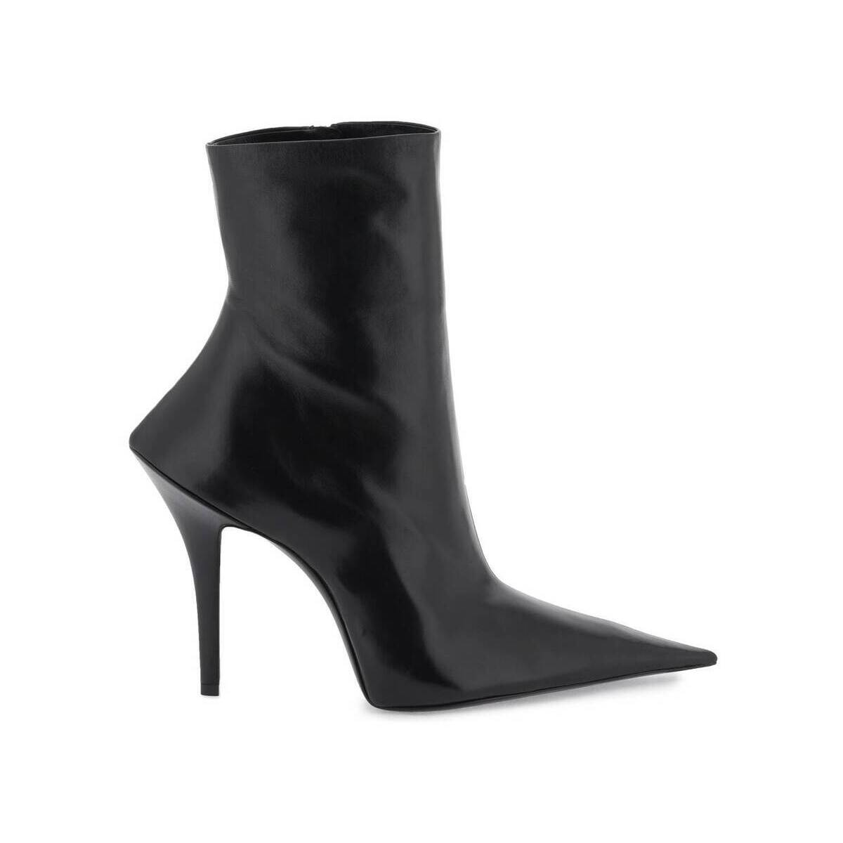 【土日限定クーポン配布中！】 BALENCIAGA バレンシアガ ブラック Nero Balenciaga leather 'witch' ankle boots ブーツ レディース 秋冬2023 747603 WBCW0 【関税・送料無料】【ラッピング無料】 ik