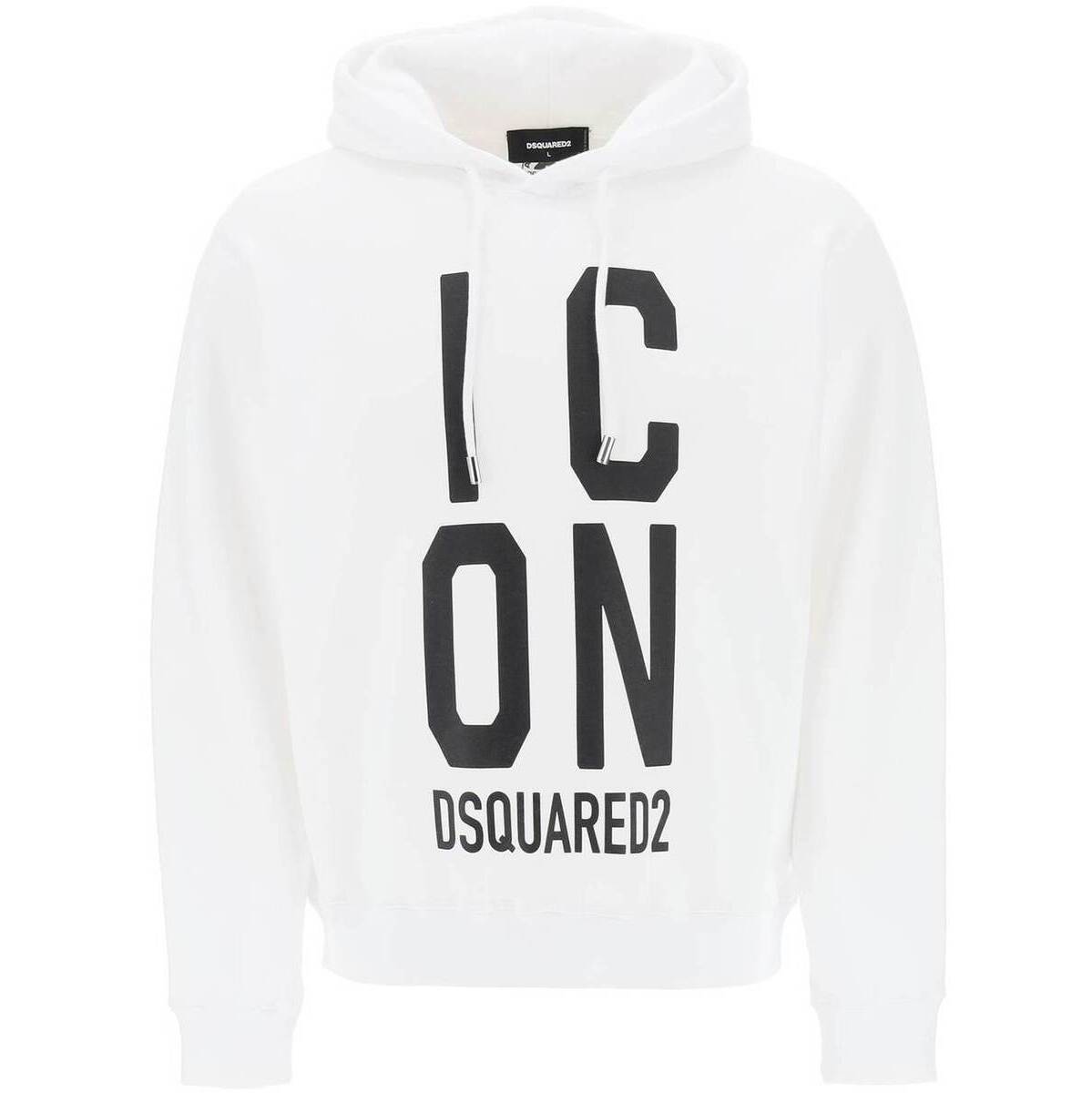DSQUARED2 ǥ ۥ磻 Bianco Dsquared2 'icon squared' cool fit hoodie with logo print ȥ졼ʡ  2023 S79GU0108 S25516 ڴǡ̵ۡڥåԥ̵ ik