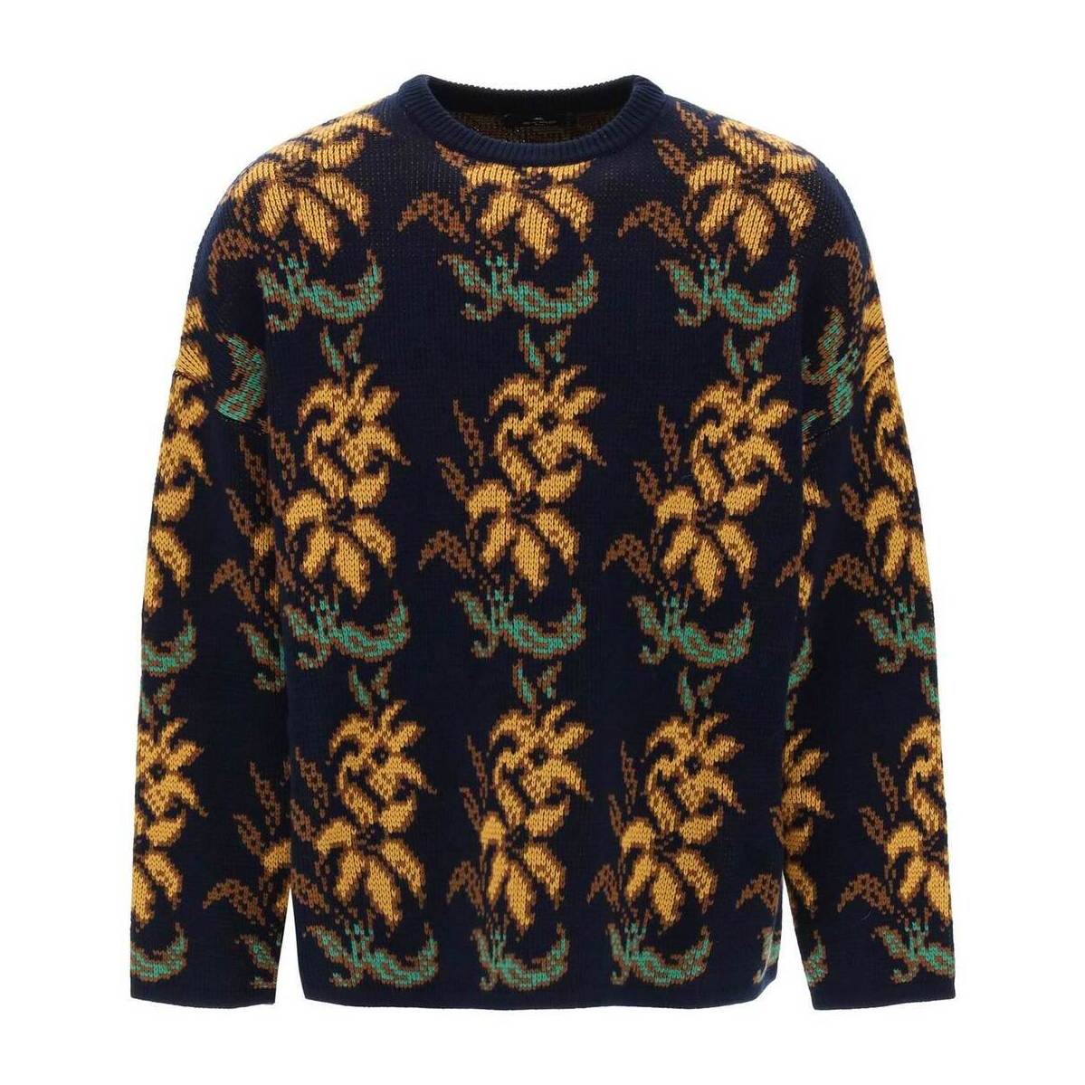 【毎月1日はエントリーでポイント3倍！】 ETRO エトロ ブルー Blu Etro sweater with floral pattern トレーナー メンズ 秋冬2023 1N984 9682 【関税・送料無料】【ラッピング無料】 ik