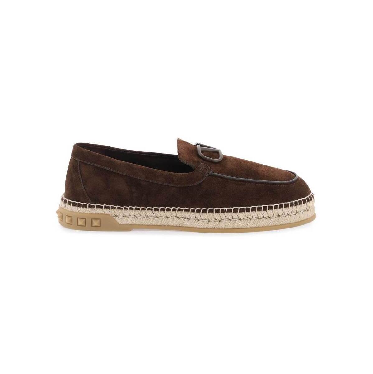 VALENTINO GARAVANI ヴァレンティノ ガラヴァーニ ブラウン Marrone Valentino garavani suede espadrilles ローファー メンズ 秋冬2023 3Y2S0H21HDU 【関税・送料無料】【ラッピング無料】 ik