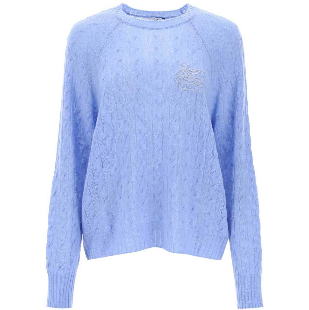 ETRO エトロ ブルー Celeste Etro cashmere sweater with pegasus embroidery トレーナー レディース 秋冬2023 12793 9200 【関税・送料無料】【ラッピング無料】 ik