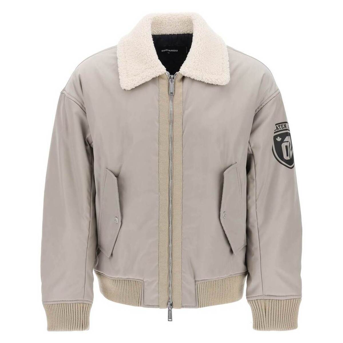 DSQUARED2 ディースクエアード グレー Grigio Dsquared2 padded bomber jacket with collar in lamb fur ジャケット メンズ 秋冬2023 S74AM1411 S60305 【関税・送料無料】【ラッピング無料】 ik