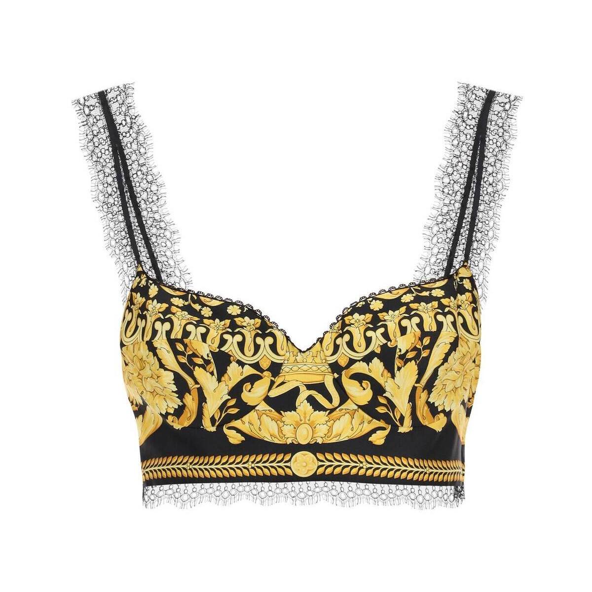 【土日限定クーポン配布中！】 VERSACE ヴェルサーチ マルチカラー Colori misti Versace barocco silk bralette top トップス レディース 秋冬2023 1001347 1A04236 【関税・送料無料】【ラッピング無料】 ik