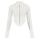 【0の付く日ポイント4倍】 DION LEE ディオンリー ホワイト Bianco Dion lee cropped shirt with underbust corset シャツ レディース 秋冬2023 A5148P23 【関税 送料無料】【ラッピング無料】 ik