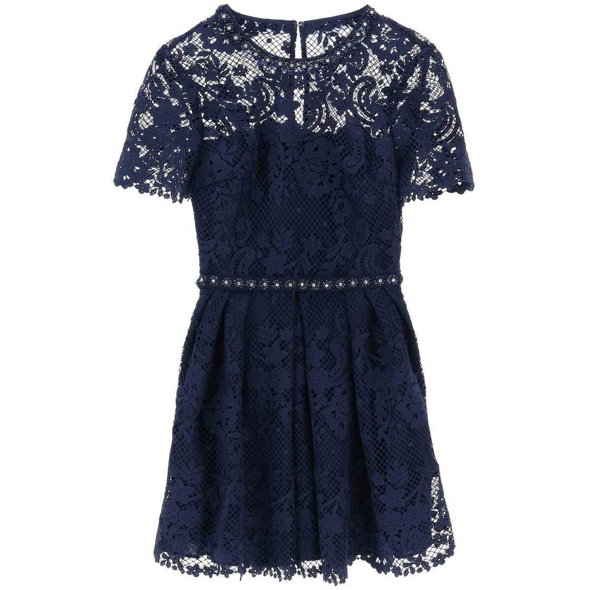 SELF PORTRAIT  ݡȥ졼 ֥롼 Blu Self portrait floral lace mini dress with appliques ɥ쥹 ǥ 2023 AW23 096S BL ڴǡ̵ۡڥåԥ̵ ik