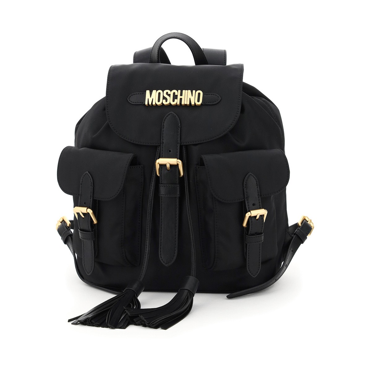 MOSCHINO モスキーノ Nero Moschino backpack with tassels and logo バックパック レディース 秋冬2022 B7601 8202 【関税・送料無料】【ラッピング無料】 ik