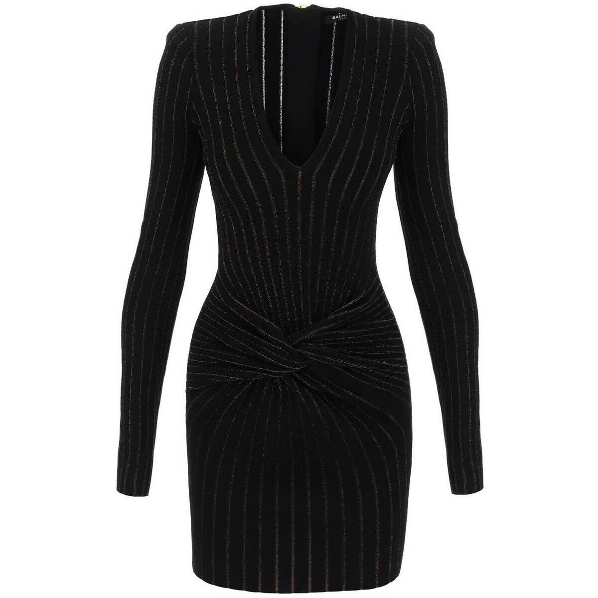 BALMAIN Хޥ ֥å Nero Balmain knitted mini dress with lurex stripes ɥ쥹 ǥ 2023 BF0R8159KF10 ڴǡ̵ۡڥåԥ̵ ik