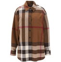 【15,000円以上ご購入で1,000円OFF！】 BURBERRY バーバリー ブラウン Marrone Burberry avalon overshirt in check flannel シャツ レディース 秋冬2023 8071840 【関税・送料無料】【ラッピング無料】 ik