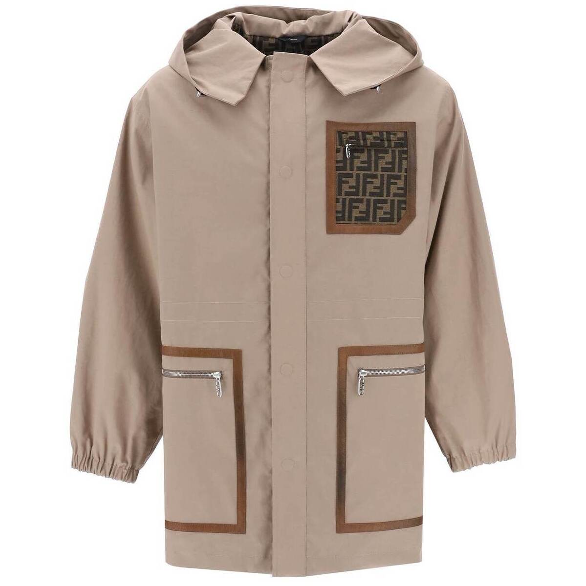 FENDI フェンディ ベージュ Beige Fendi cotton hooded parka トレーナー メンズ 秋冬2023 FF0771 APNG 【関税・送料無料】【ラッピング無料】 ik