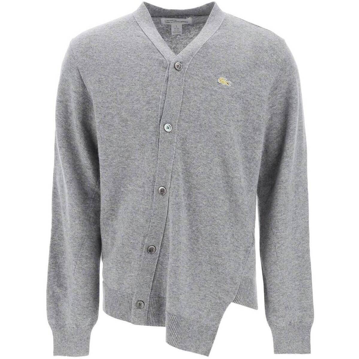 ラコステ COMME DES GARCONS コム デ ギャルソン グレー Grigio Comme des garcons shirt lacoste asymmetric wool cardigan ニットウェア メンズ 秋冬2023 FL N005 W23 【関税・送料無料】【ラッピング無料】 ik