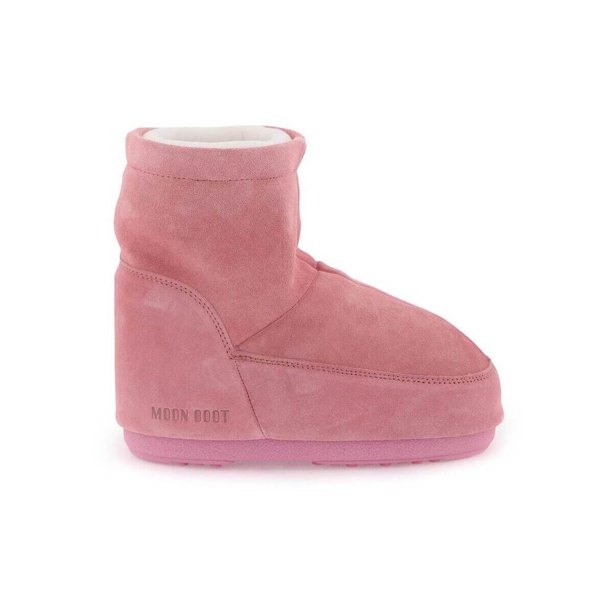MOON BOOT ムーンブーツ ピンク Rosa Moon boot icon low suede snow boots ブーツ レディース 秋冬2023 14094000 【関税・送料無料】【ラッピング無料】 ik