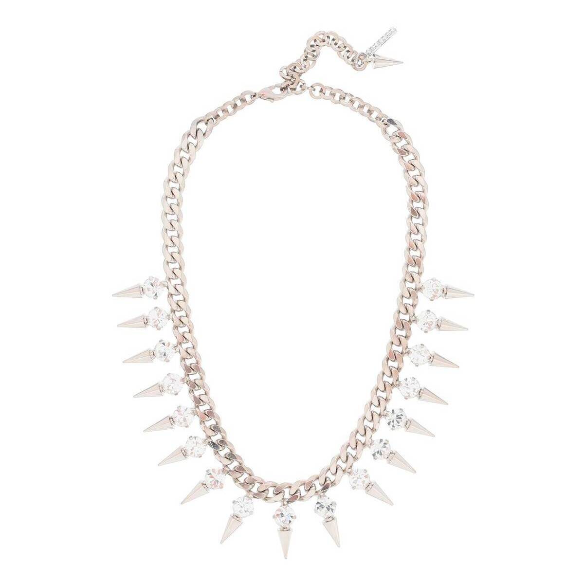 チョーカー ALESSANDRA RICH アレッサンドラ リッチ シルバー Argento Alessandra rich choker with crystals and spikes ジュエリー レディース 秋冬2023 FABA2971 J024 【関税・送料無料】【ラッピング無料】 ik