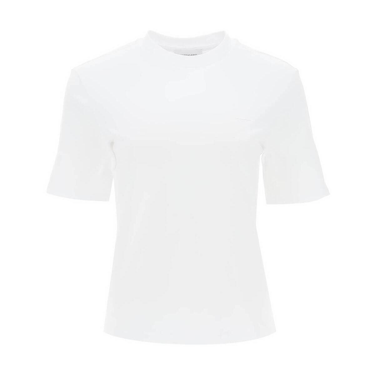 FERRAGAMO ե饬 ۥ磻 Bianco Salvatore ferragamo t-shirt with gancini label T ǥ ղ2024 1126940771921 ڴǡ̵ۡڥåԥ̵ ik