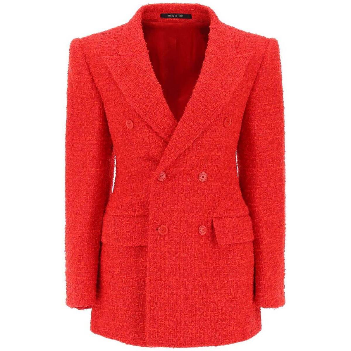 【土日限定クーポン配布中！】 BALENCIAGA バレンシアガ レッド Rosso Balenciaga hourglass tweed jacket ジャケット レディース 秋冬2023 725200 TOP07 【関税・送料無料】【ラッピング無料】 ik