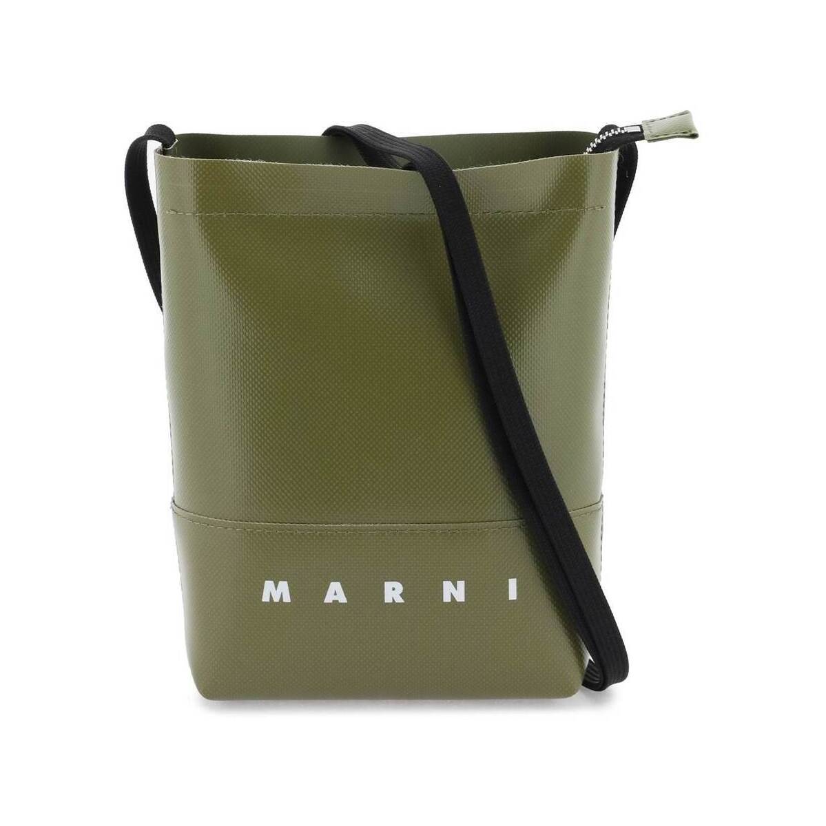 マルニ 夏バッグ メンズ 【土日限定クーポン配布中！】 MARNI マルニ グリーン Verde Marni coated canvas crossbody bag バッグ メンズ 春夏2024 SBMQ0068A0P5769 【関税・送料無料】【ラッピング無料】 ik