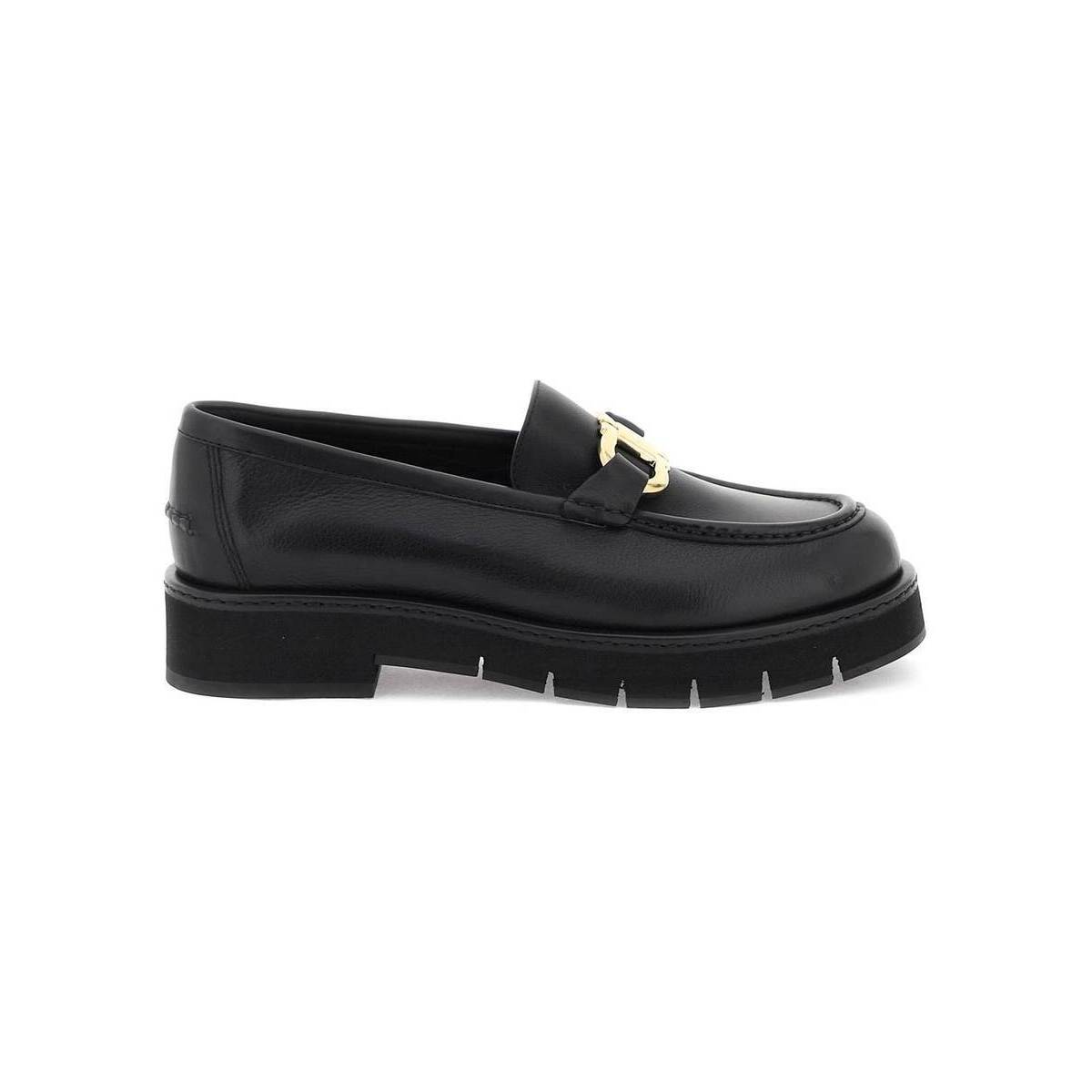 【土日限定クーポン配布中！】 FERRAGAMO フェラガモ ブラック Nero Salvatore ferragamo gancini buckle loafers ローファー レディース 春夏2024 01H6820769287 【関税・送料無料】【ラッピング無料】 ik