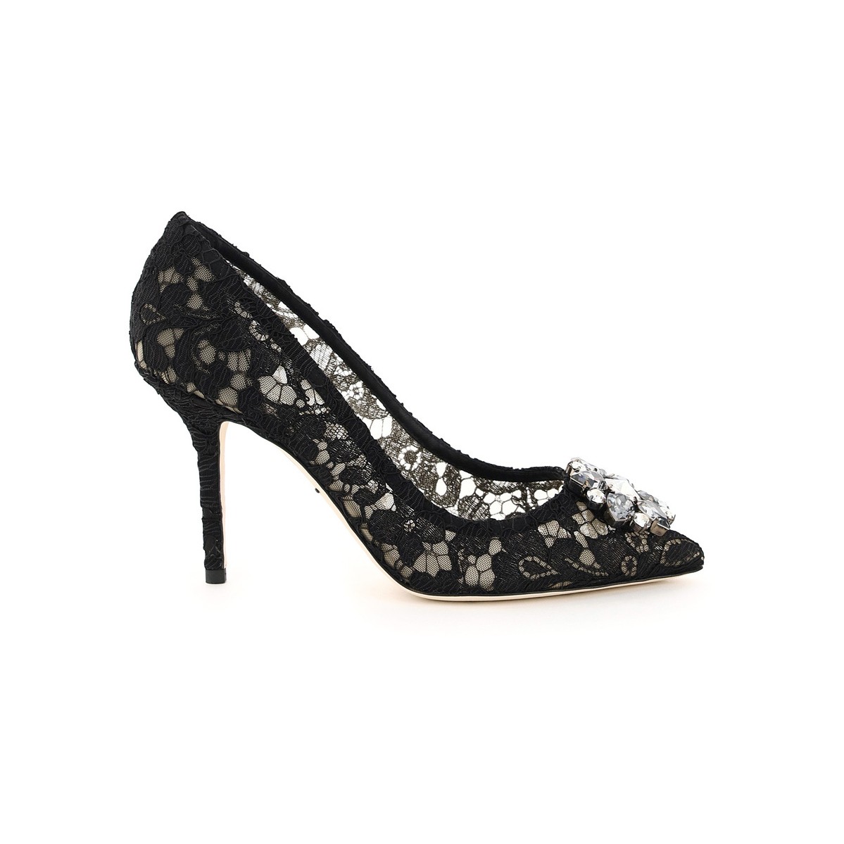 ドルチェ&ガッバーナ ハイヒール DOLCE&GABBANA ドルチェ&ガッバーナ ブラック Nero Dolce & gabbana lace bellucci pumps with broche パンプス レディース 春夏2024 CD0101 AL198 【関税・送料無料】【ラッピング無料】 ik