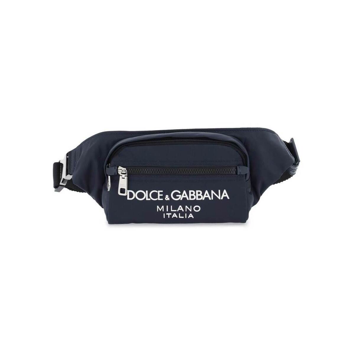 【土日限定クーポン配布中！】 DOLCE&GABBANA ドルチェ&ガッバーナ ブルー Blu Dolce & gabbana nylon beltpack bag with logo バッグ メンズ 春夏2024 BM2218 AG182 【関税・送料無料】【ラッピング無料】 ik