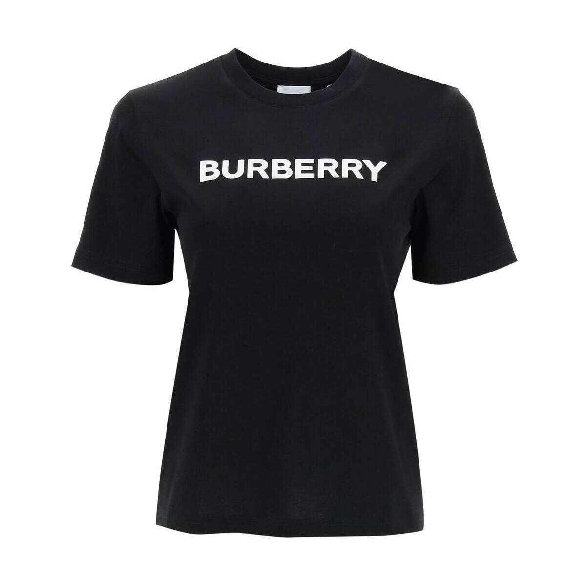 BURBERRY バーバリー ブラック Nero Burberry t-shirt with logo print Tシャツ レディース 春夏2024 8080324 【関税・送料無料】【ラッピング無料】 ik