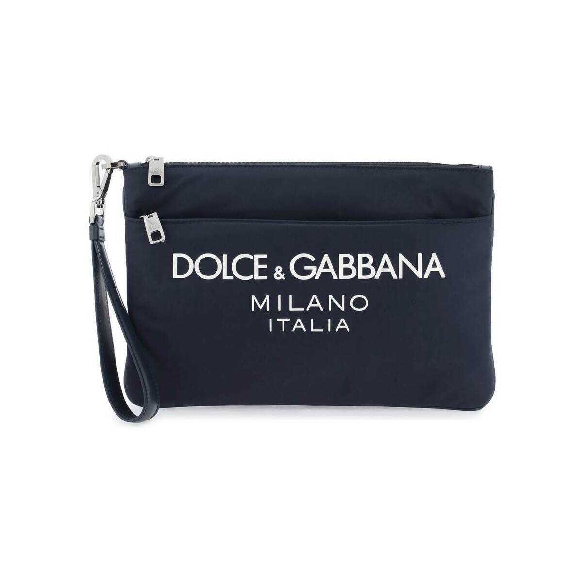 DOLCE&GABBANA ドルチェ&ガッバーナ ブルー Blu Dolce & gabbana nylon pouch with rubberized logo バッグ メンズ 春夏2024 BP3259 AG182 【関税・送料無料】【ラッピング無料】 ik