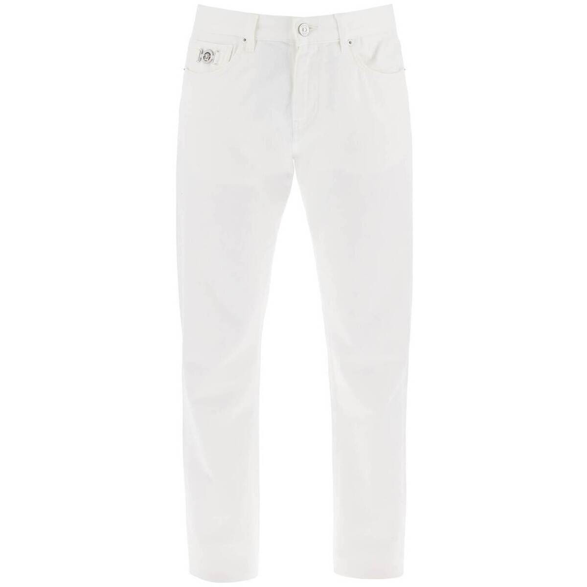 VERSACE ヴェルサーチ ホワイト Bianco Versace medusa regular jeans デニム メンズ 春夏2024 1010816 1A10032 【関税・送料無料】【ラッピング無料】 ik